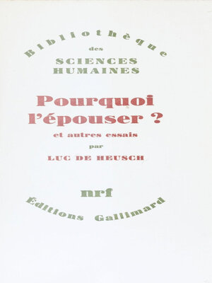 cover image of Pourquoi l'épouser ?